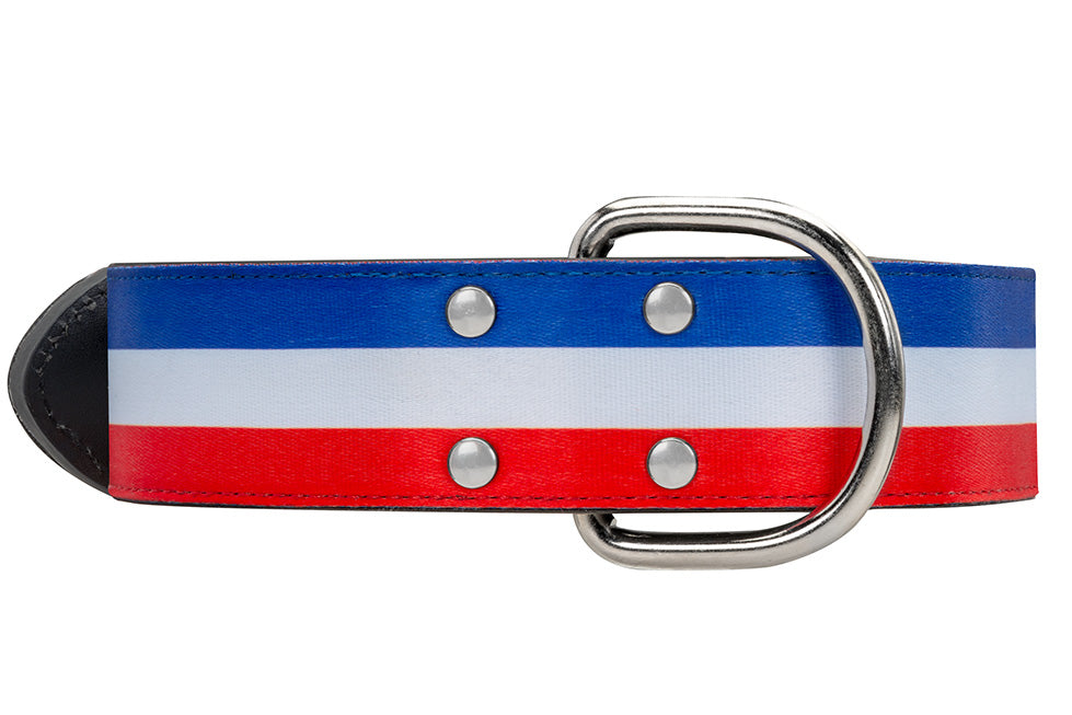 Red white and clearance blue dog collar